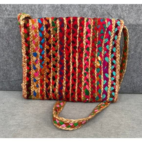 Upcycled Multicolor Sling Bag Cross body Messenger bag - Picture 2 of 6